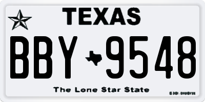 TX license plate BBY9548