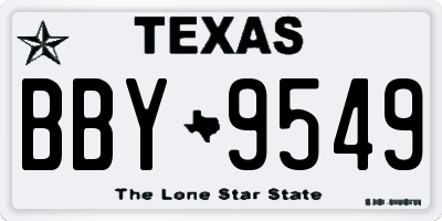 TX license plate BBY9549
