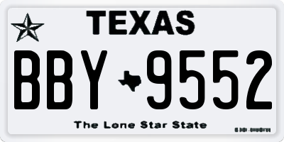 TX license plate BBY9552