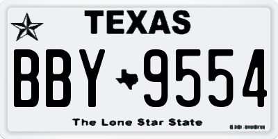 TX license plate BBY9554