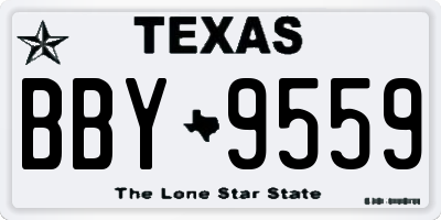 TX license plate BBY9559