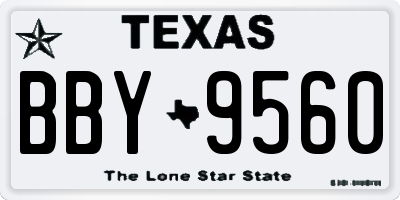 TX license plate BBY9560