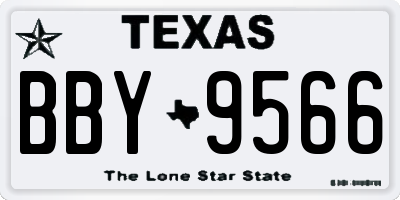 TX license plate BBY9566