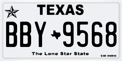 TX license plate BBY9568