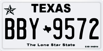 TX license plate BBY9572