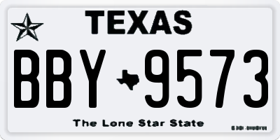 TX license plate BBY9573
