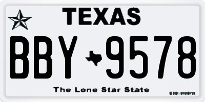 TX license plate BBY9578
