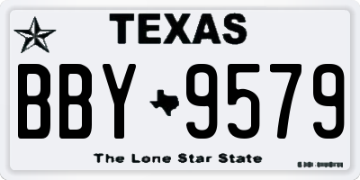 TX license plate BBY9579