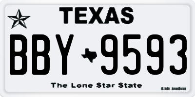 TX license plate BBY9593