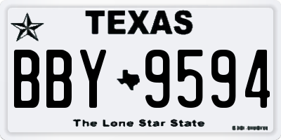 TX license plate BBY9594