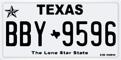 TX license plate BBY9596