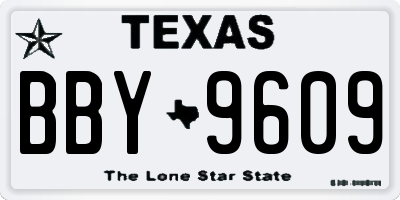 TX license plate BBY9609
