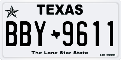 TX license plate BBY9611