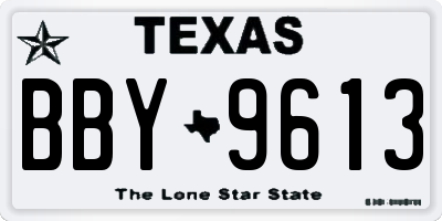 TX license plate BBY9613