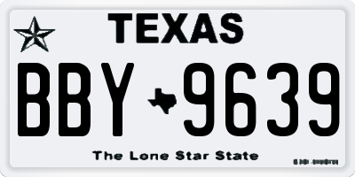 TX license plate BBY9639