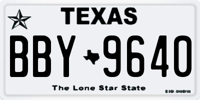 TX license plate BBY9640
