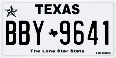 TX license plate BBY9641