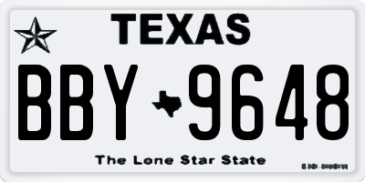 TX license plate BBY9648