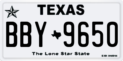 TX license plate BBY9650
