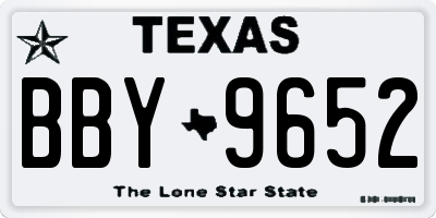 TX license plate BBY9652