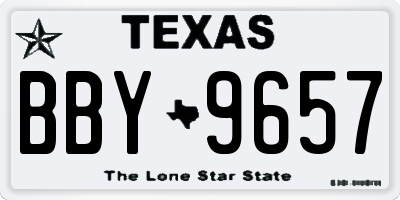 TX license plate BBY9657