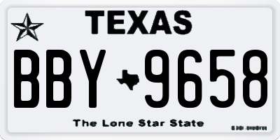 TX license plate BBY9658