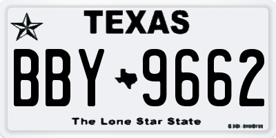 TX license plate BBY9662