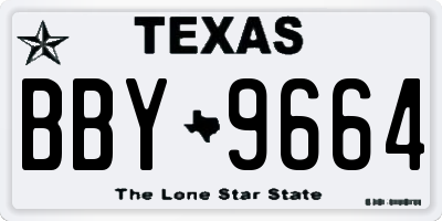 TX license plate BBY9664