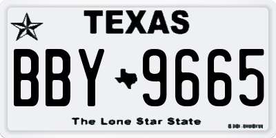 TX license plate BBY9665