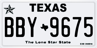 TX license plate BBY9675