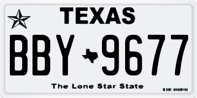 TX license plate BBY9677