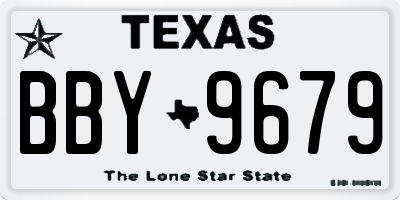 TX license plate BBY9679