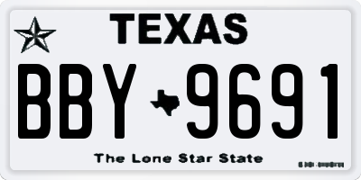 TX license plate BBY9691
