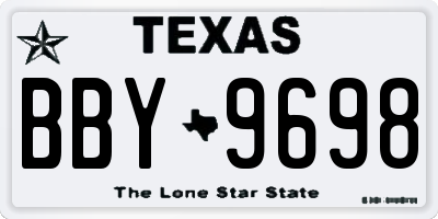 TX license plate BBY9698