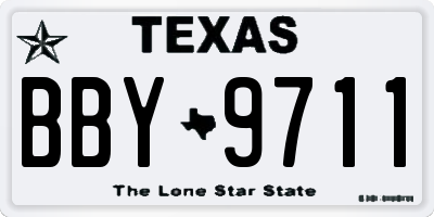 TX license plate BBY9711