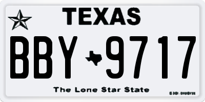 TX license plate BBY9717