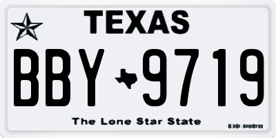 TX license plate BBY9719