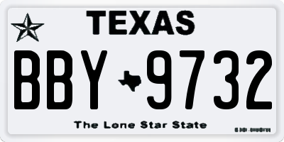 TX license plate BBY9732