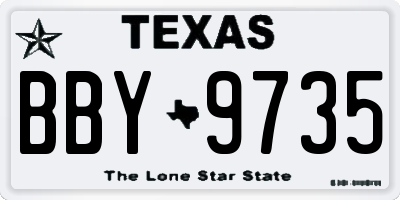 TX license plate BBY9735