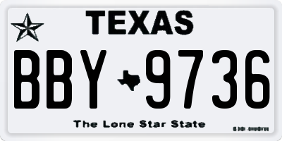 TX license plate BBY9736