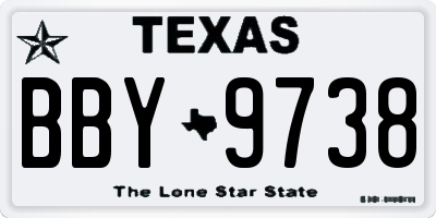 TX license plate BBY9738