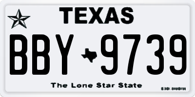 TX license plate BBY9739