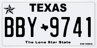 TX license plate BBY9741
