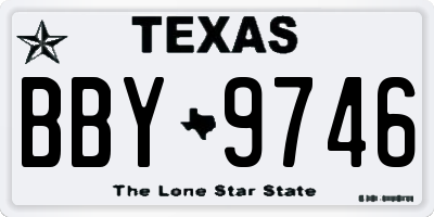 TX license plate BBY9746