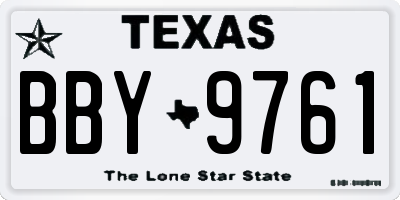 TX license plate BBY9761