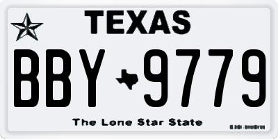 TX license plate BBY9779