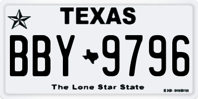 TX license plate BBY9796