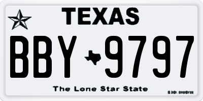 TX license plate BBY9797