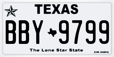 TX license plate BBY9799