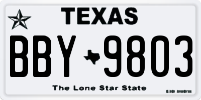 TX license plate BBY9803